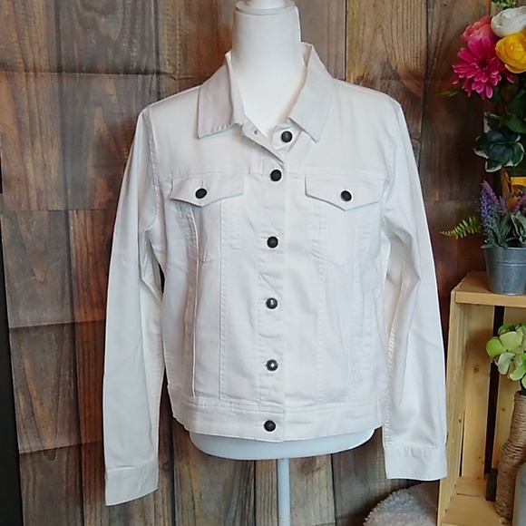 Basic Editions White Denim Button Down 